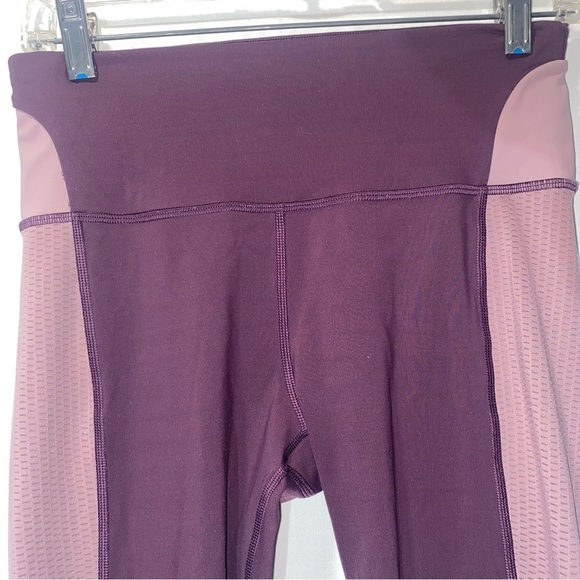 Athleta Allyson Felix Legend Mesh 7/8 Tights Yoga Colorblock Purple Size Small - Picture 3 of 10